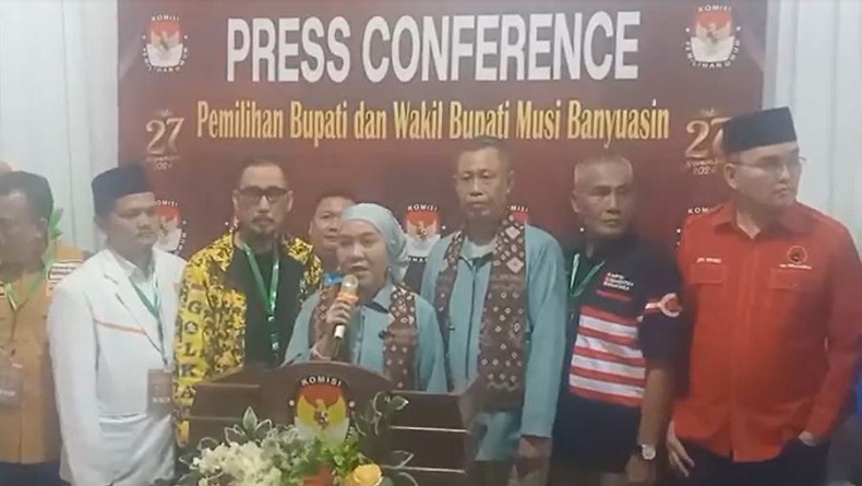 Lucianty dan Syaparuddin Daftar ke KPU Muba Didampingi Parpol Pengusung dan Ribuan Pendukung 