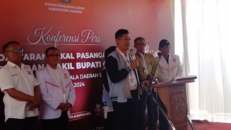 Daftar ke KPU Diantar Perindo, Denas-Efa Soroti IPM Cianjur dan Ingin Kejar Ketertinggalan