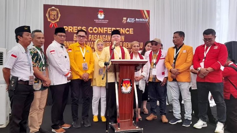 Rohidin-Meriani Daftar ke KPU, Maju Pilgub Bengkulu Didukung Partai Perindo