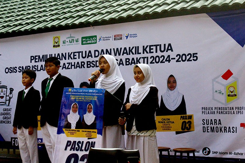 Belajar Demokrasi, Murid SMP Al-Azhar BSD Ikuti Proses Pemilu OSIS Mirip Pilpres - Bagian 5