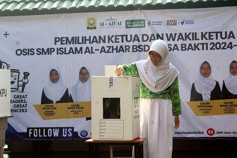 Belajar Demokrasi, Murid SMP Al-Azhar BSD Ikuti Proses Pemilu OSIS Mirip Pilpres - Bagian 4