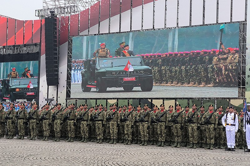 Suasana Gladi Bersih HUT ke-79 TNI di Monas - Bagian 2