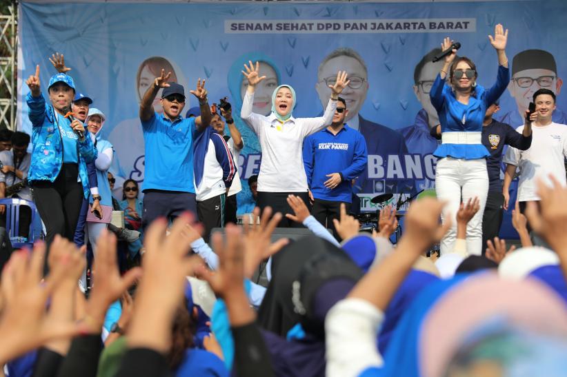 Potret Keceriaan Atalia Praratya bersama Ribuan Warga Jakarta Senam Bareng - Bagian 1