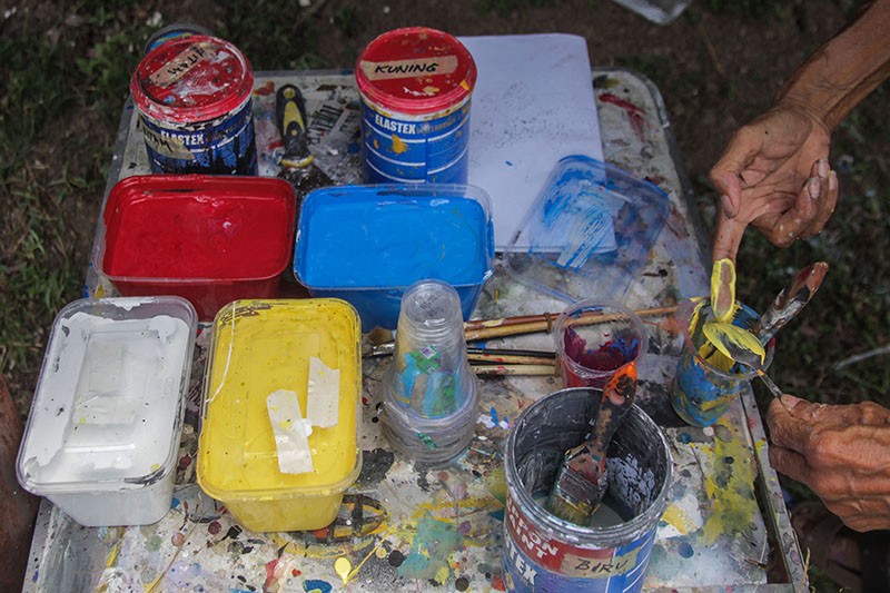 Puluhan Seniman Melukis Mural di Dinding Taman Budaya Sriwijaya - Bagian 5