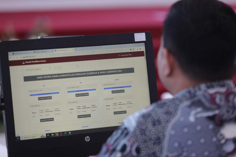 Suasana Ruang Monitoring Rekapitulasi Penghitungan Suara Pilkada Serentak 2024 - Bagian 4