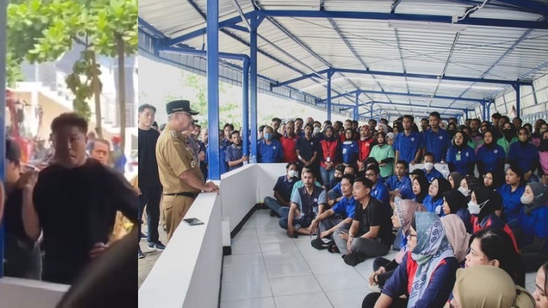 title Sambil Menangis Mr Lee Owner PT AAM Semangati Pekerja usai Kebakaran, 2.000 Karyawan Diliburkan Sambil Menangis Mr Lee Owner PT AAM Semangati Pekerja usai Kebakaran, 2.000 Karyawan Diliburkan