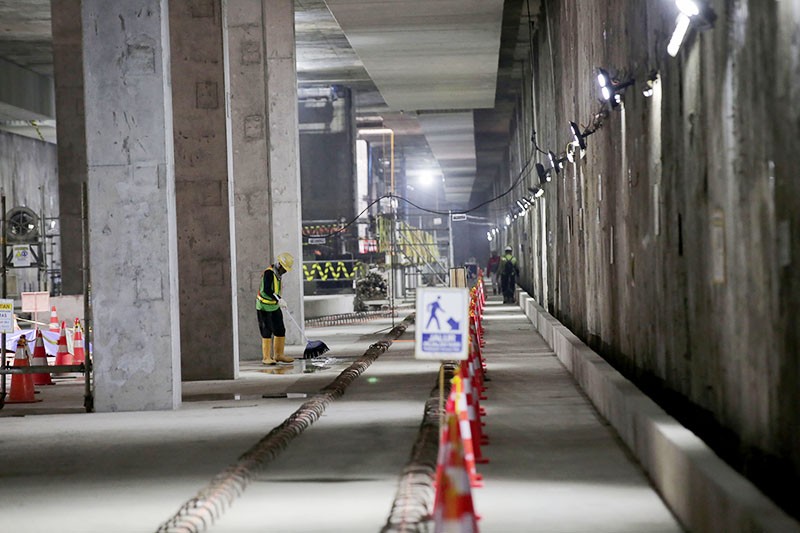 Penampakan Terowongan Bawah Tanah MRT Jakarta Bundaran HI - Kota Tua - Bagian 7