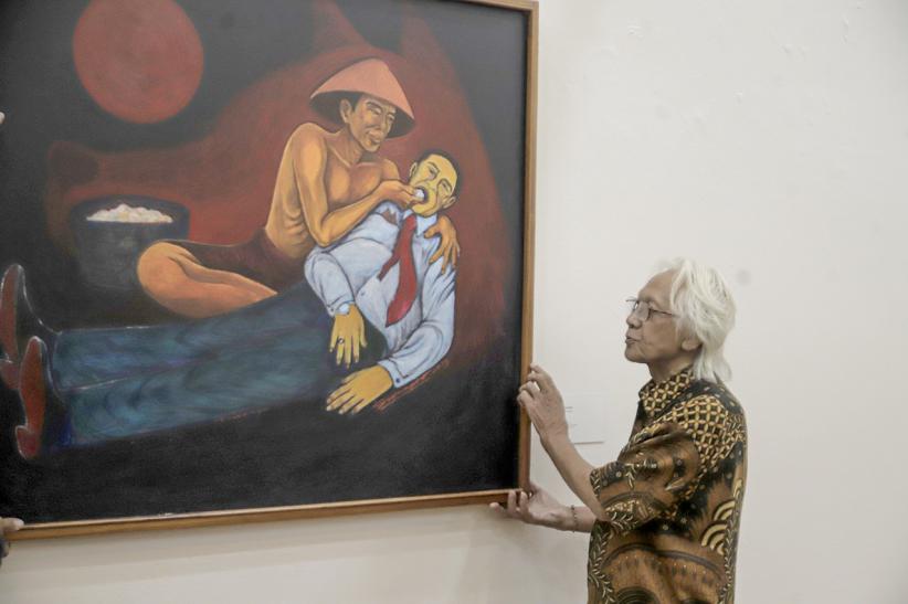 Ekspresi Seniman Yos Suprapto Turunkan Lukisan dari Galeri Nasional - Bagian 3