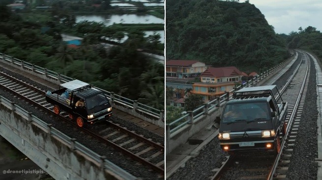 Viral Mobil Pikap Berjalan di Jalur Kereta Netizen Palang Ditutup yang Lewat Tahu Bulat