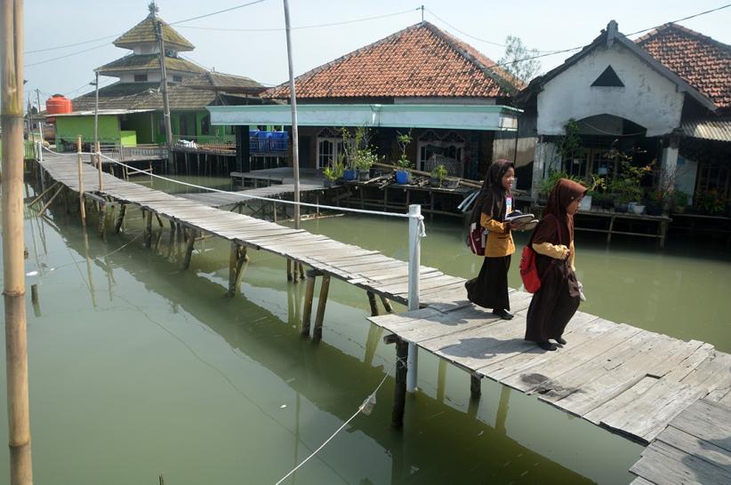 Potret Desa Timbulsloko Tenggelam Tergerus Abrasi dan Banjir Rob - Bagian 3