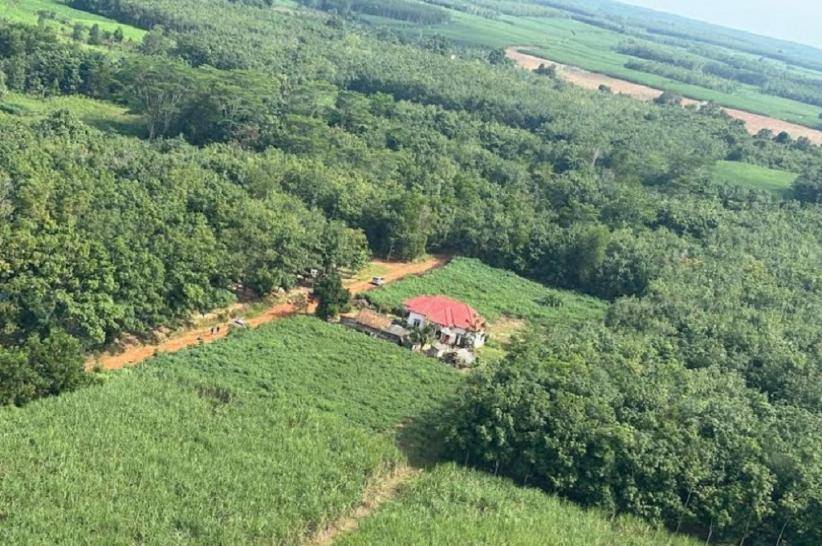 Penampakan dari Udara Arena Sabung Ayam TKP 3 Polisi Tewas Ditembak di Way Kanan