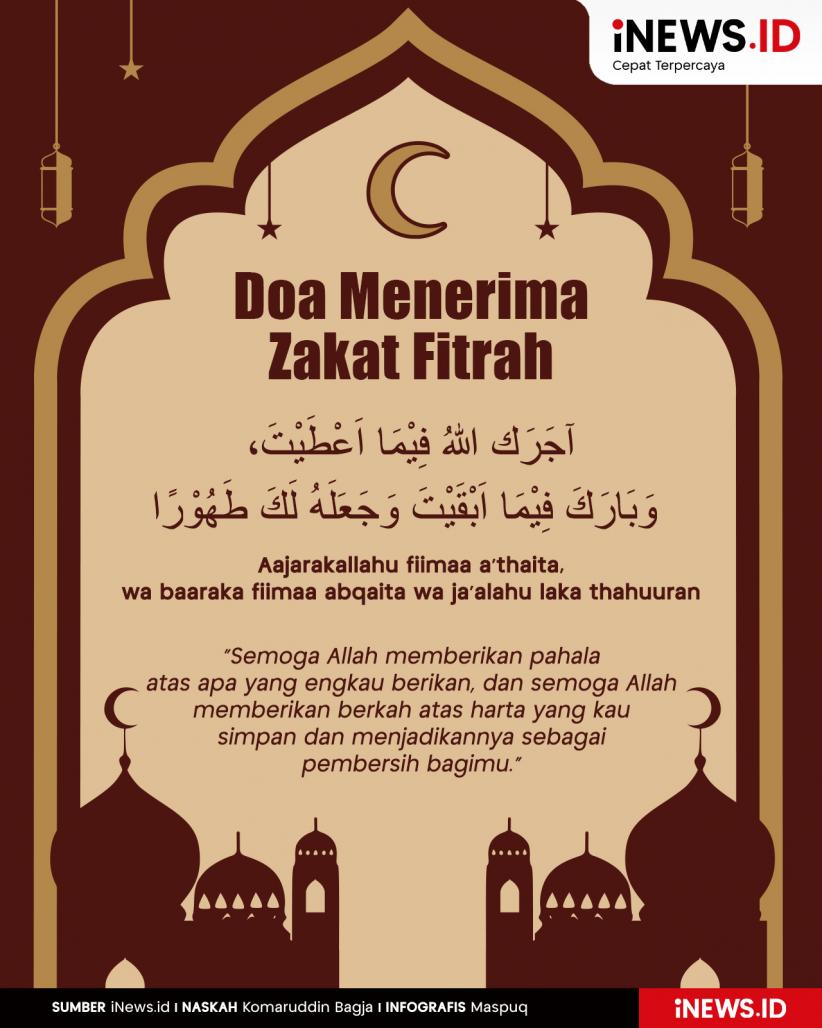 Infografis Doa Menerima Zakat Fitrah
