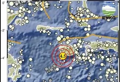 Gempa Bumi Magnitudo 4,5 Guncang Buru Maluku
