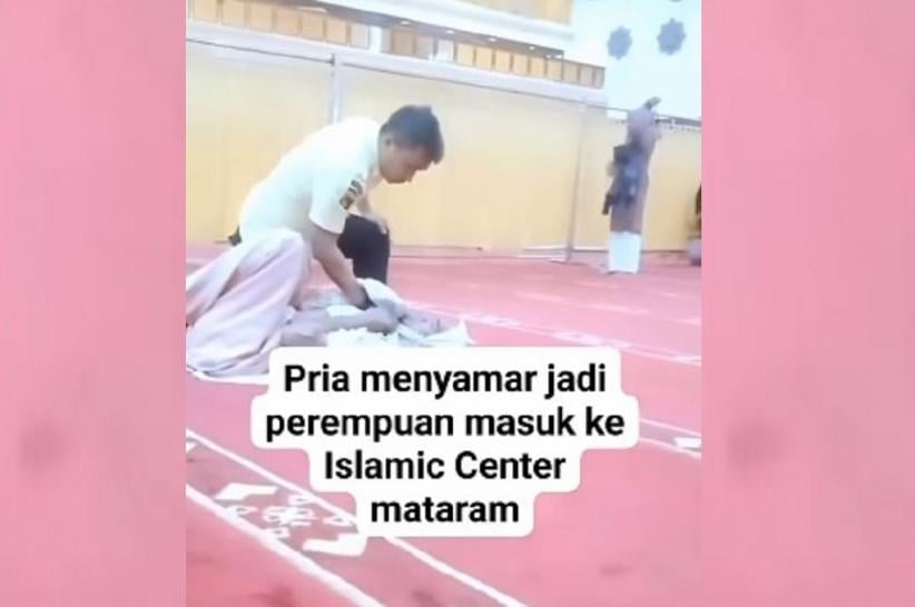 Viral Pria Menyamar Jadi Perempuan dalam Masjid di Mataram, Langsung Di-Smackdown Satpam