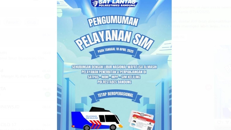Libur Nasional Tetap Beroperasi, Simak Jadwal SIM Keliling di Bandung Hari Ini 18 April 2025