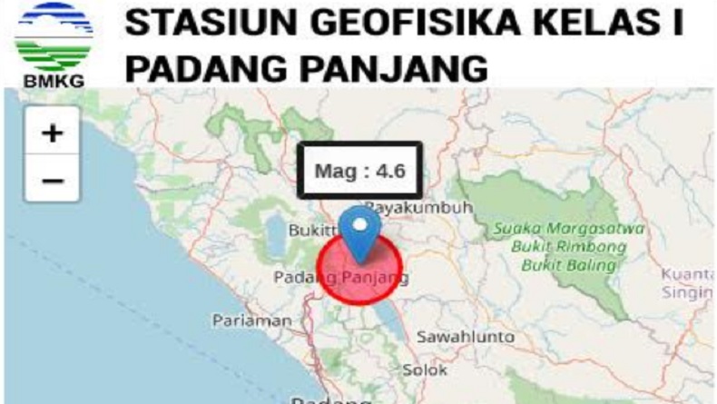 Getaran Gempa Magnitudo 4,6 Padang Panjang Terasa Kuat, Warga Panik Berhamburan Keluar Rumah