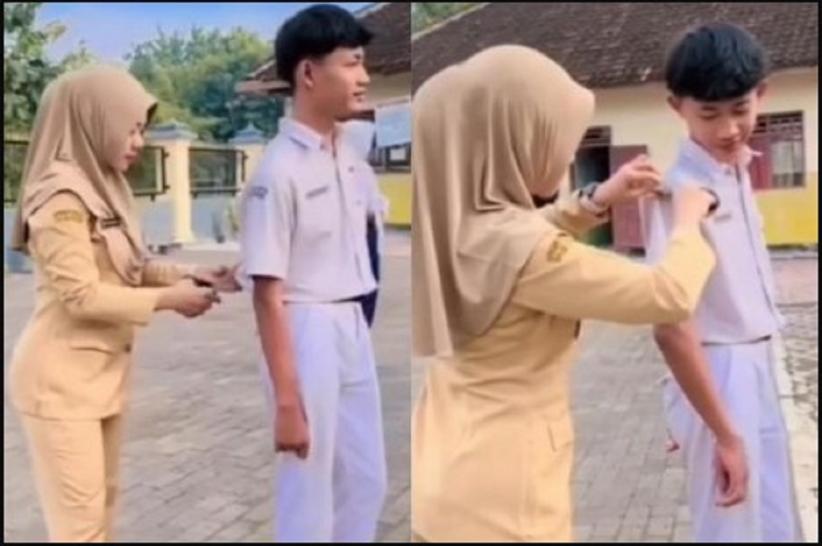 title Viral Guru Cantik Gunting Seragam Siswa di Sekolah, Netizen Terbelah Pro dan Kontra Viral Guru Cantik Gunting Seragam Siswa di Sekolah, Netizen Terbelah Pro dan Kontra