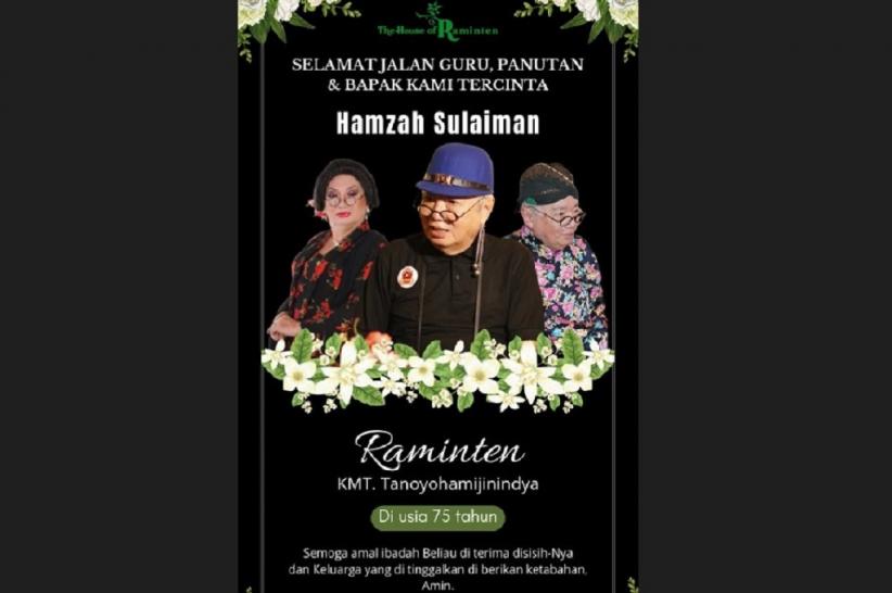 title Kabar Duka, Hamzah Sulaiman Pemilik The House of Raminten Wafat di Usia 75 Tahun Kabar Duka, Hamzah Sulaiman Pemilik The House of Raminten Wafat di Usia 75 Tahun