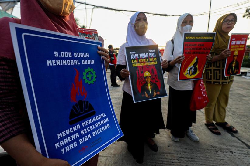 Aksi Buruh Peringati Hari Berkabung Internasional di KBN Cakung - Bagian 4