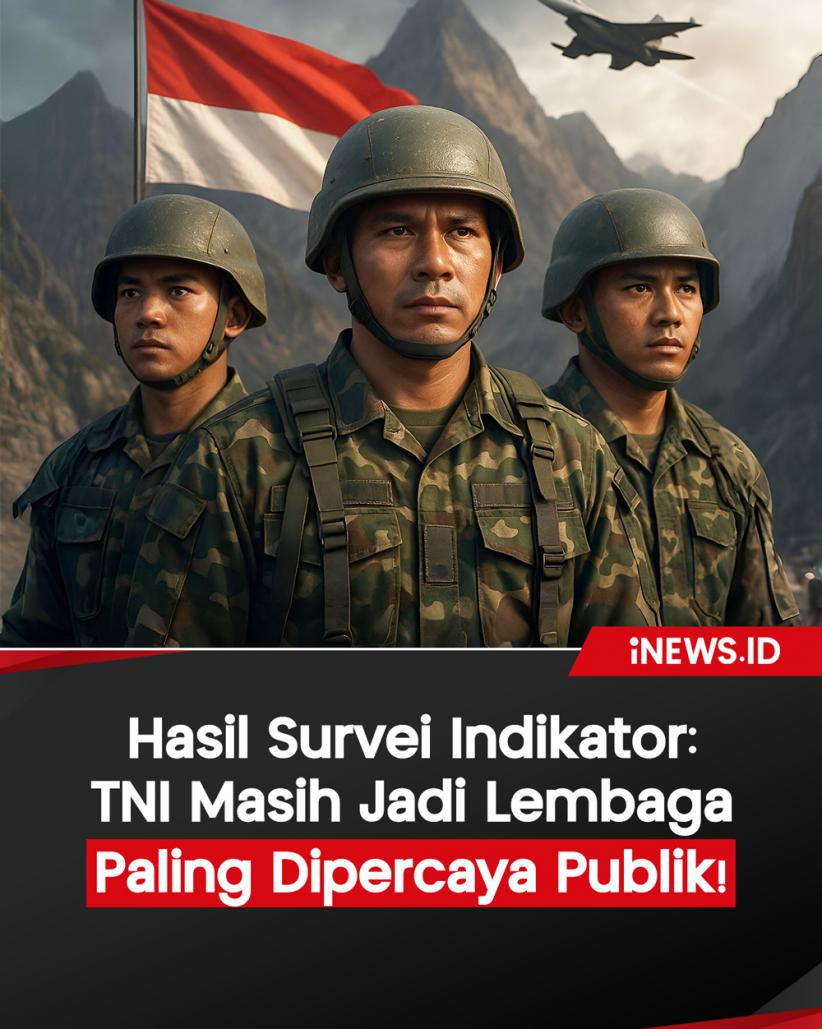 Infografis Hasil Survei Indikator: TNI Masih Jadi Lembaga Paling Dipercaya Publik