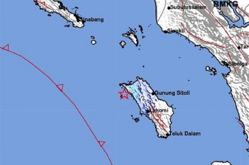 Gempa Hari Ini M 4,3 Guncang Nias Selatan, Berpusat di Laut