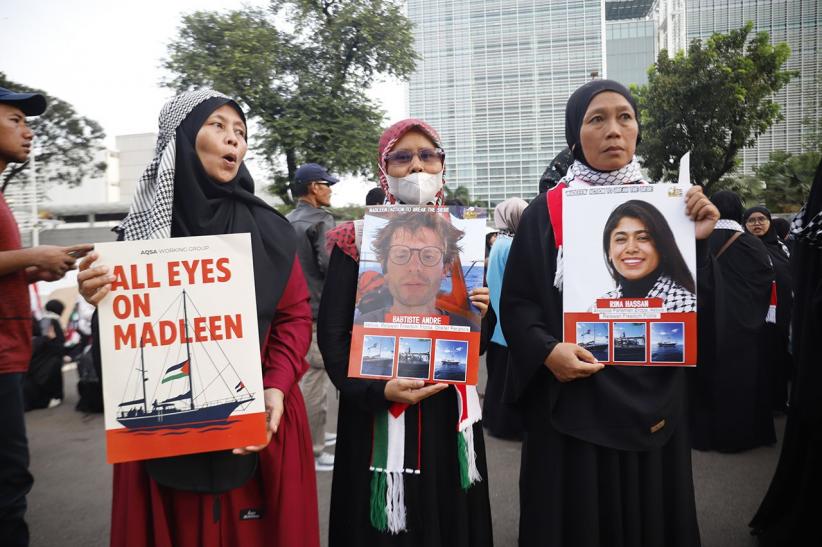 Aksi Kecam Israel yang Bajak Kapal Bantuan Kemanusiaan untuk Palestina - Bagian 1