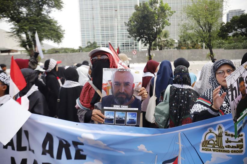 Aksi Kecam Israel yang Bajak Kapal Bantuan Kemanusiaan untuk Palestina - Bagian 4