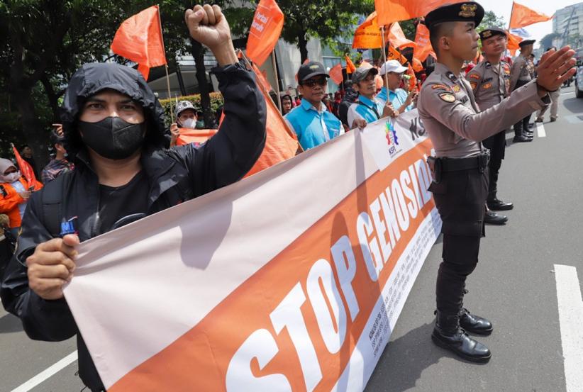 Ratusan Buruh Geruduk Kantor PBB di Jakarta, Desak Hentikan Perang Iran-Israel - Bagian 2