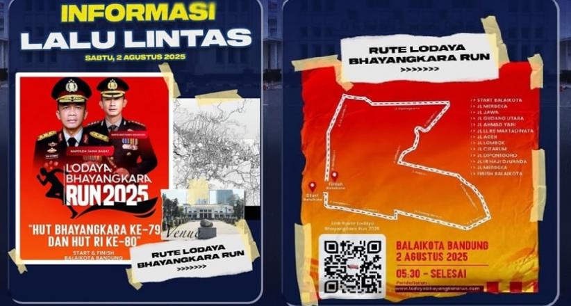 Siap-Siap Macet! Lalin di Bandung Bakal Direkayasa saat Bhayangkara Run dan Laga Persib