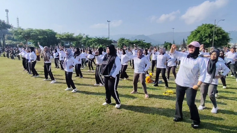 Hari Bakti Adhyaksa, Lebih dari 500 Peserta Ikuti Senam Gabungan di Banjarnegara