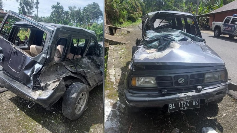 Mobil Ditumpangi Pasutri Kecelakaan di Agam, Suami Tewas Istri Luka Parah