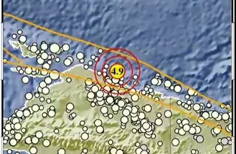Pusat Gempa Terkini 2 Menit yang Lalu Magnitudo 4,9 Guncang Sarmi Papua