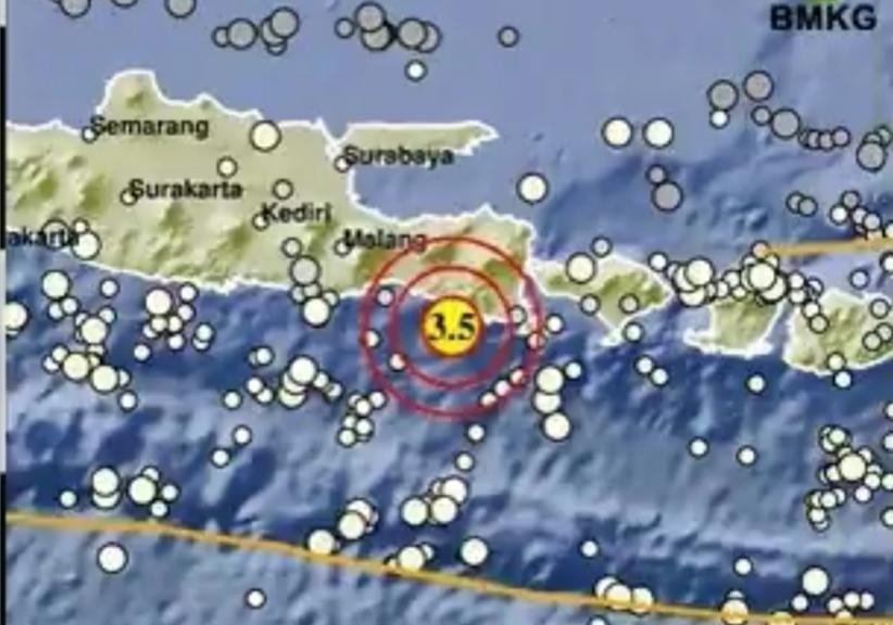 Pusat Gempa Terkini 2 Menit yang Lalu Magnitudo 3,5 Guncang Jember