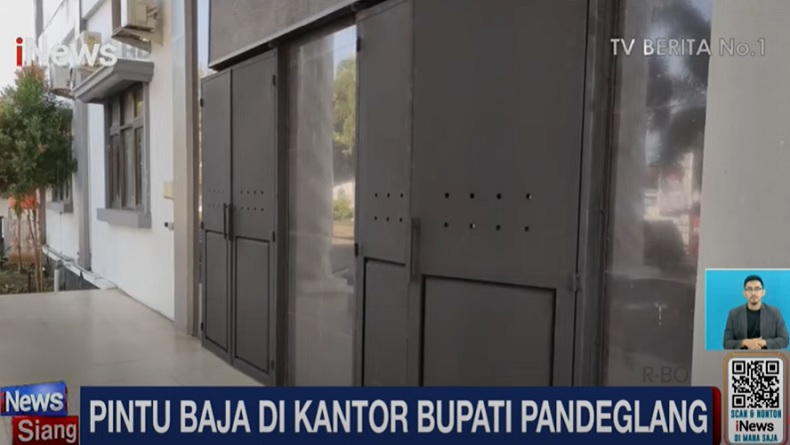 Penampakan Kantor Bupati Pandeglang Dipasangi Pintu Baja Tebal, Menyerupai Pintu Tahanan