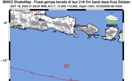 Pusat Gempa Hari Ini M 4,7 Guncang Kuta Selatan Bali, Dirasakan di Denpasar