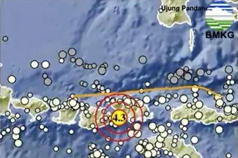 Gempa Hari Ini Magnitudo 4,3 Guncang Dompu NTB