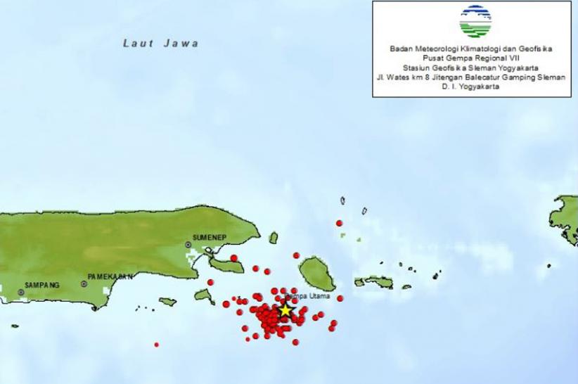 BMKG Catat 117 Gempa Susulan di Sumenep Bersifat Merusak