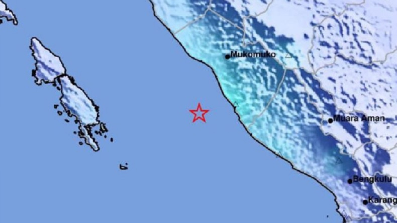 BMKG: Gempa Magnitudo 4,9 Guncang Mukomuko Bengkulu Akibat Sesar Bawah Laut