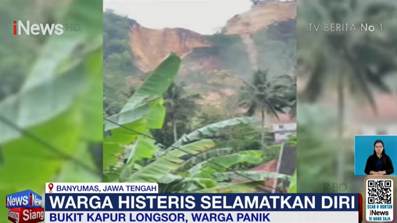 Detik-Detik Menegangkan Bukit Kapur Longsor di Banyumas Timpa Rumah, Warga Panik Histeris