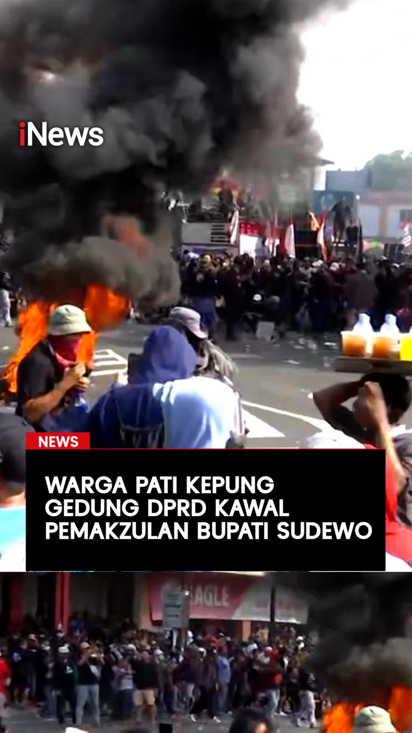 Warga Pati Kepung Gedung DPRD Kawal Pemakzulan Bupati Sadewo