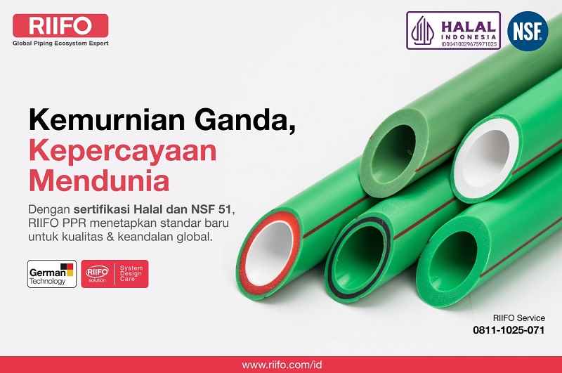 Pipa PPR RIIFO Jadi Standar Baru Industri dengan Sertifikasi Halal dan NSF 51
