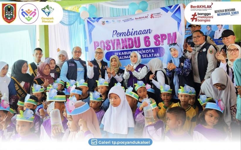 Ketua TP Posyandu Kalsel Lakukan Pembinaan Posyandu 6 SPM Di Desa Mandiangin Barat