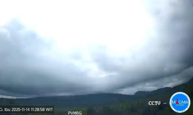 Gunung Ibu di Maluku Utara Erupsi Hari Ini, Kolom Abu Letusan Tertutup Awan
