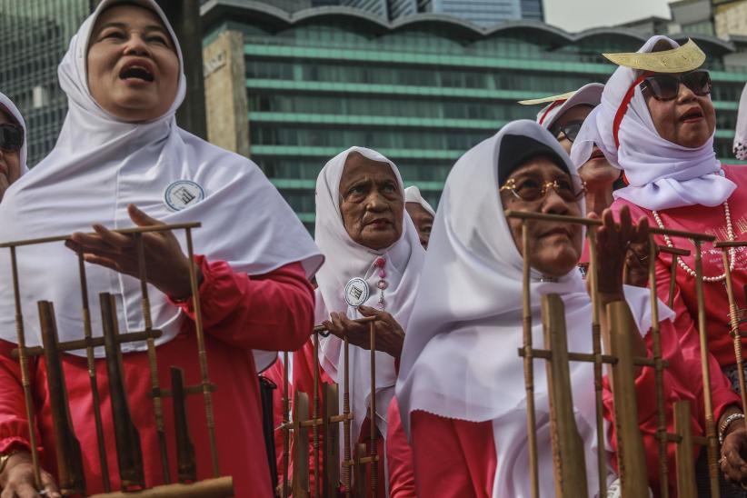 Ribuan Orang Kompak Bermain Angklung di Bundaran HI - Bagian 2
