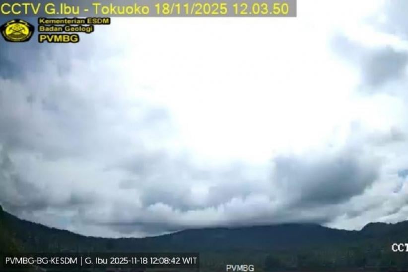 Gunung Ibu Meletus Hari Ini, Kolom Abu Tak Teramati karena Tertutup Kabut Tebal