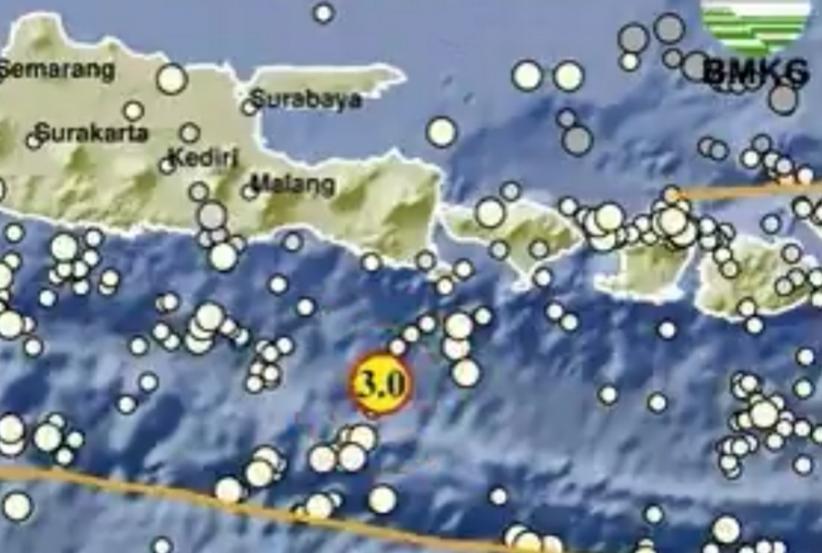 Gempa Terkini M 3,0 Guncang Jembrana Bali, Pusat Getaran di Laut