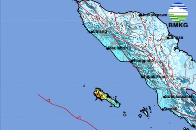 BMKG Catat 6 Kali Gempa Susulan di Sinabang Aceh Pascagempa M6,3