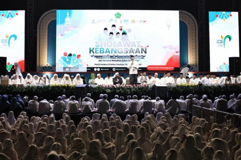 Gelar Sholawat Kebangsaan, Menag: Indonesia Kuat karena Kerukunan Umat Terjaga