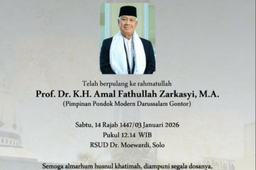 Breaking News: Pimpinan Pondok Modern Gontor KH Amal Fathullah Zarkasyi Meninggal Dunia