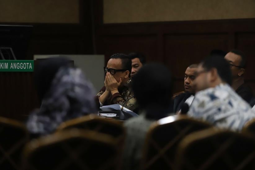 Ekspresi Noel Ebenezer Dengarkan Keterangan Saksi Kasus Dugaan Pemerasan - Bagian 3